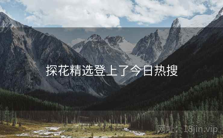 探花精选登上了今日热搜